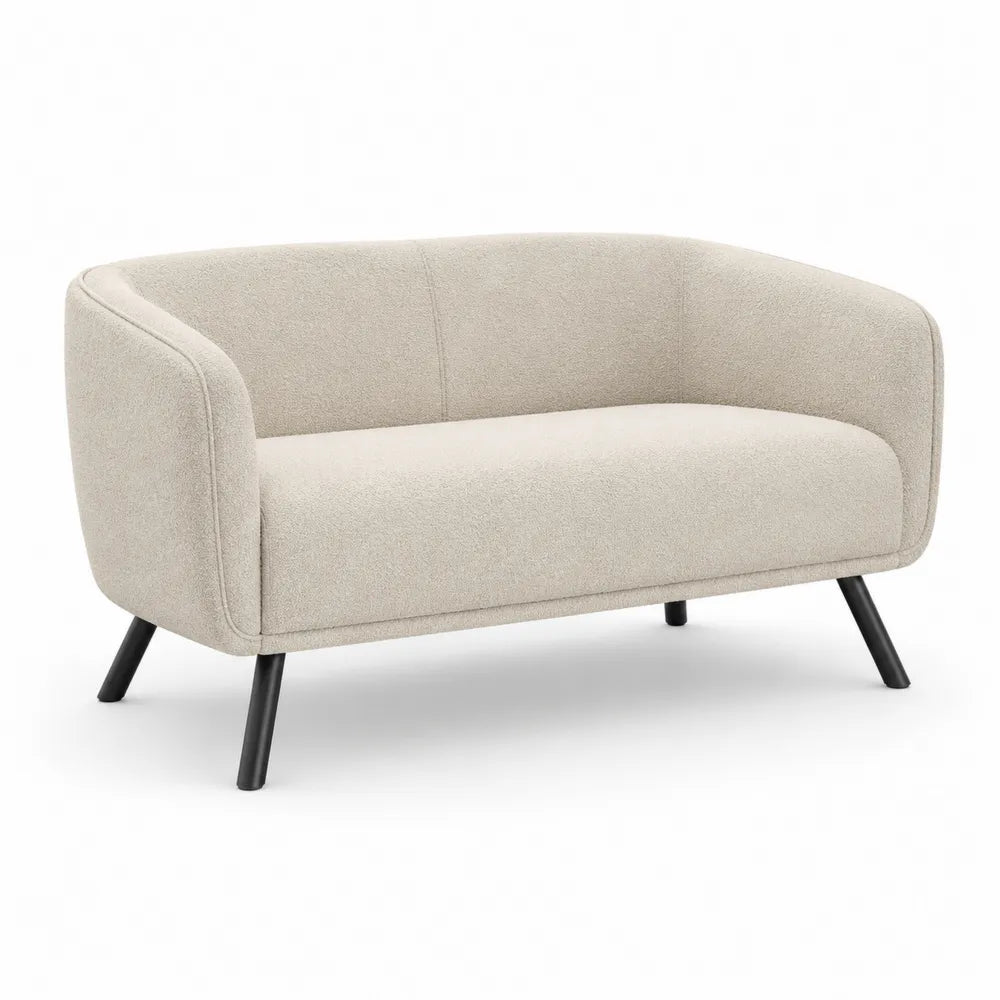 Sofa 2-Sitzer 160 x 85 x 80 cm mit Polyesterbezug Metallfüßen Beige