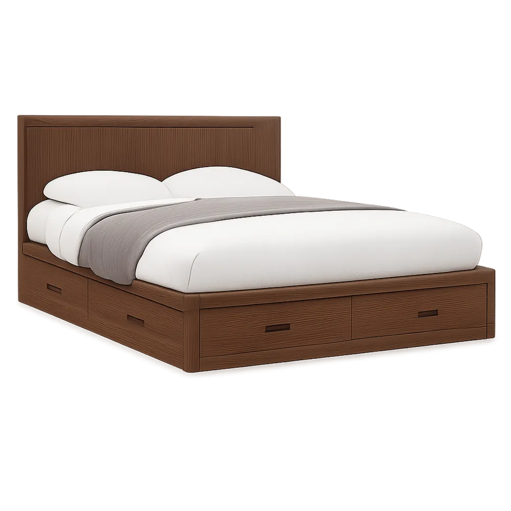 Stauraumbett Doppelbett mit Schubladen MDF Holzdekor Braun 180 x 200 cm